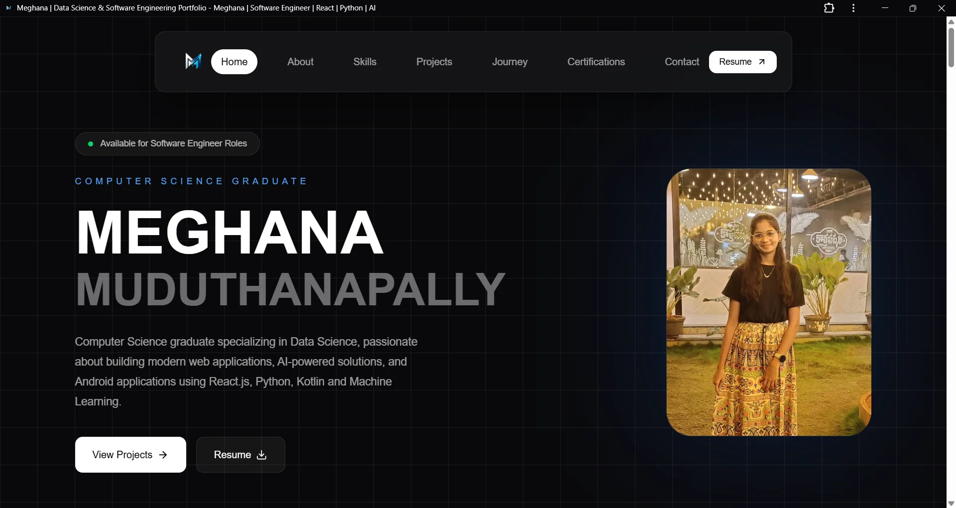 Personal Portfolio project preview