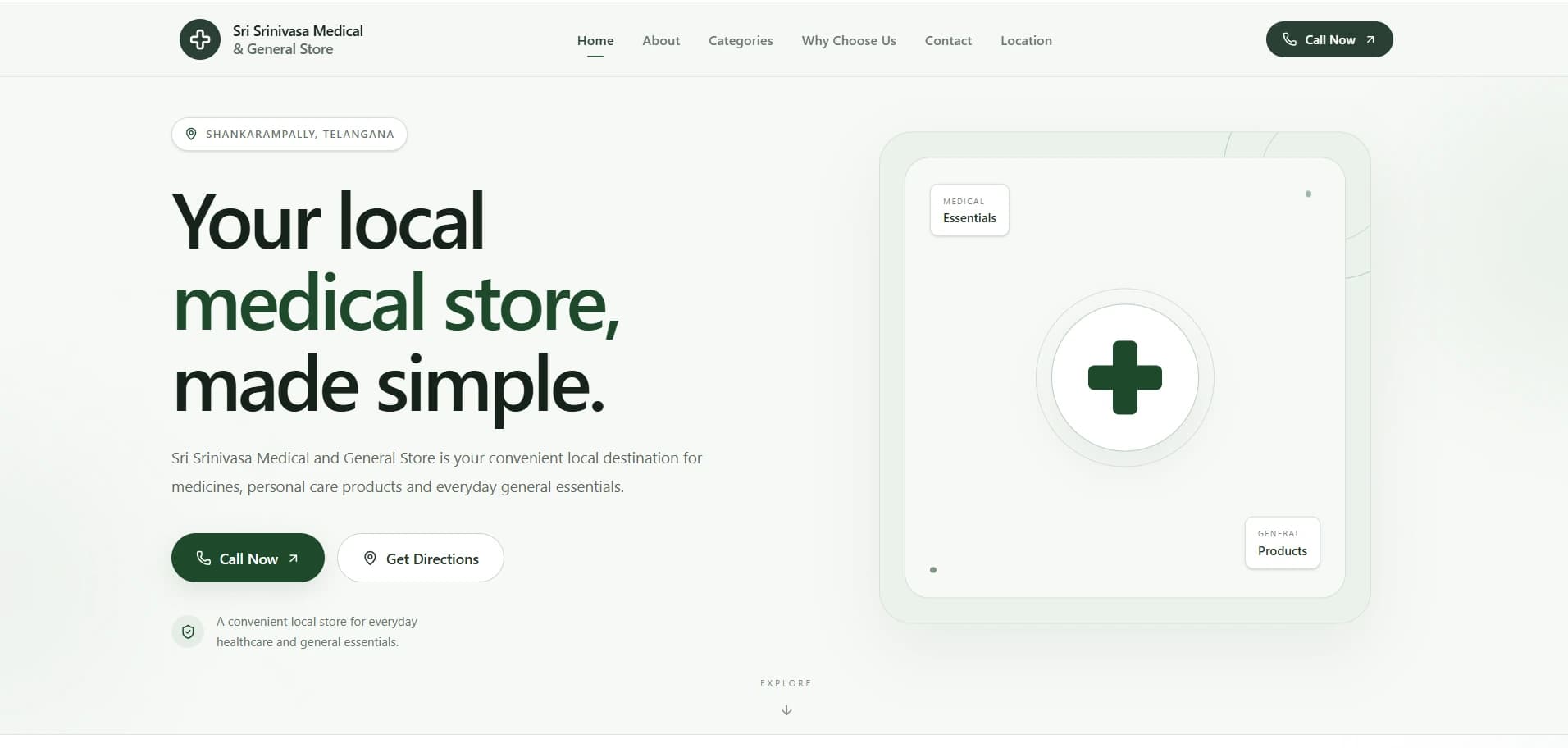 Sri Srinivasa Medical and General Store project preview